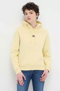 Хлопковая толстовка Tommy Jeans, желтый