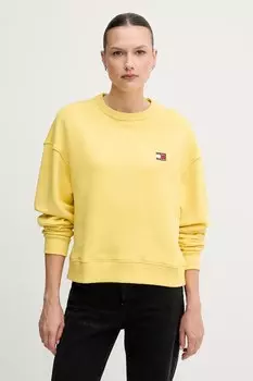 Хлопковая толстовка Tommy Jeans, желтый
