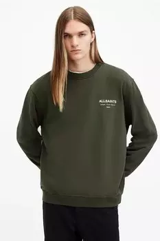 Хлопковая толстовка UNDERGROUND Allsaints, зеленый