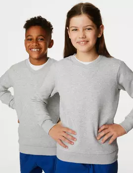Хлопковая толстовка унисекс с v-образным вырезом (2–16 лет) Marks & Spencer