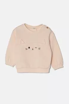 Хлопковая толстовка United Colors of Benetton для малышей, бежевый