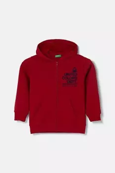 Хлопковая толстовка United Colors of Benetton для мальчиков и девочек, гранатовый