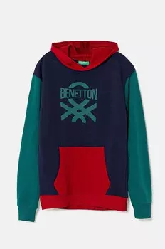Хлопковая толстовка United Colors of Benetton для мальчиков и девочек, темно-синий