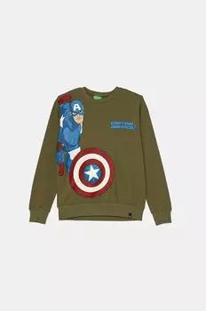 Хлопковая толстовка United Colors of Benetton для мальчиков и девочек, зеленый