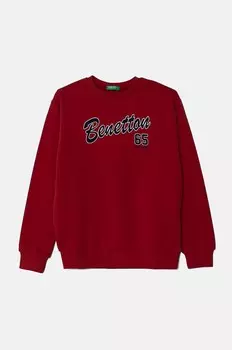 Хлопковая толстовка United Colors of Benetton для мальчиков и девочек, гранатовый