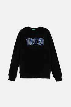Хлопковая толстовка United Colors of Benetton для мальчиков и девочек, черный