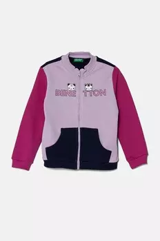 Хлопковая толстовка United Colors of Benetton для мальчиков и девочек, фиолетовый