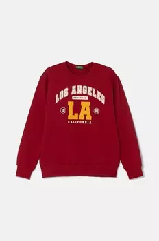 Хлопковая толстовка United Colors of Benetton для мальчиков и девочек, гранатовый