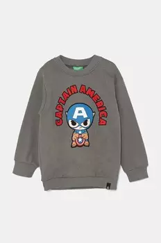 Хлопковая толстовка United Colors of Benetton для мальчиков и девочек, серый