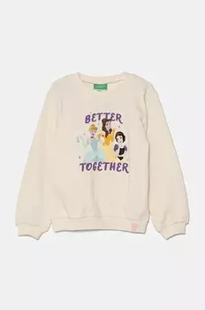 Хлопковая толстовка United Colors of Benetton для мальчиков и девочек, бежевый