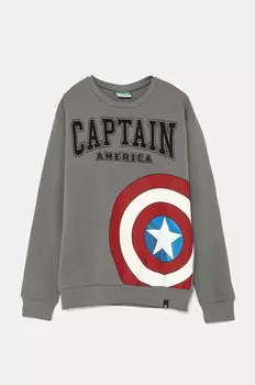 Хлопковая толстовка United Colors of Benetton для мальчиков и девочек, серый