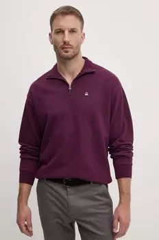 Хлопковая толстовка United Colors of Benetton, фиолетовый