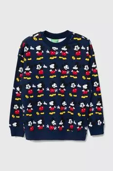 Хлопковая толстовка United Colors of Benetton x Disney, темно-синий