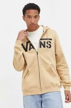 Хлопковая толстовка Vans, бежевый