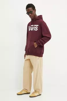 Хлопковая толстовка Vans, бордовый