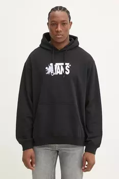 Хлопковая толстовка Vans, черный