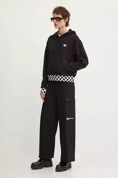 Хлопковая толстовка Vans, черный