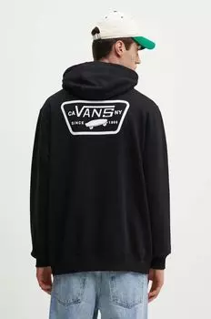 Хлопковая толстовка Vans, черный