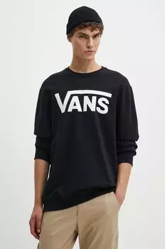 Хлопковая толстовка Vans, черный