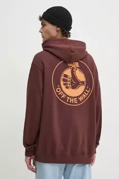Хлопковая толстовка Vans, коричневый