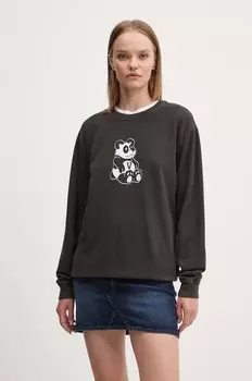 Хлопковая толстовка Vans, серый