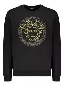 Хлопковая толстовка Versace, черный