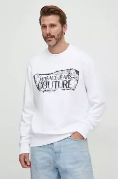 Хлопковая толстовка Versace Jeans Couture, белый