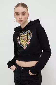Хлопковая толстовка Versace Jeans Couture, черный