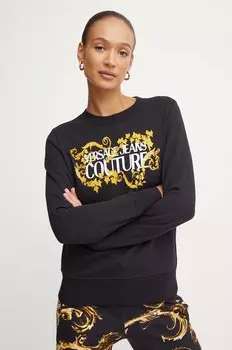 Хлопковая толстовка Versace Jeans Couture, черный
