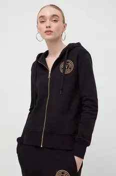 Хлопковая толстовка Versace Jeans Couture, черный