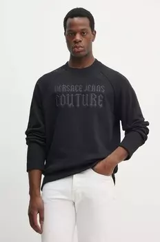 Хлопковая толстовка Versace Jeans Couture, черный
