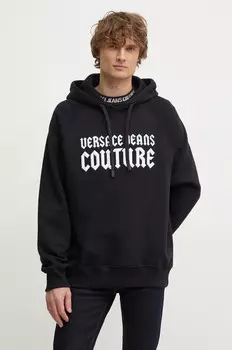 Хлопковая толстовка Versace Jeans Couture, черный