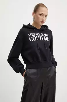 Хлопковая толстовка Versace Jeans Couture, черный