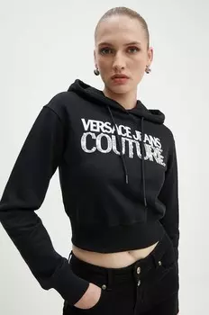 Хлопковая толстовка Versace Jeans Couture, черный