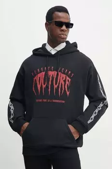 Хлопковая толстовка Versace Jeans Couture, черный