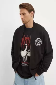 Хлопковая толстовка Versace Jeans Couture, черный