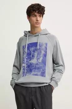 Хлопковая толстовка Versace Jeans Couture, серый