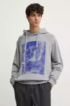 Хлопковая толстовка Versace Jeans Couture, серый
