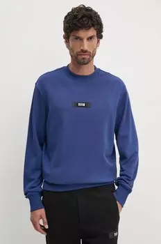 Хлопковая толстовка Versace Jeans Couture, темно-синий