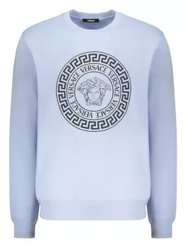 Хлопковая толстовка Versace, синий