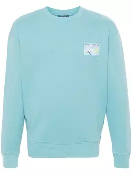 Хлопковая толстовка Vilebrequin Maison Kitsun, синий