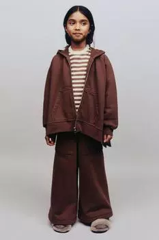 Хлопковая толстовка ZARA, цвет Russet