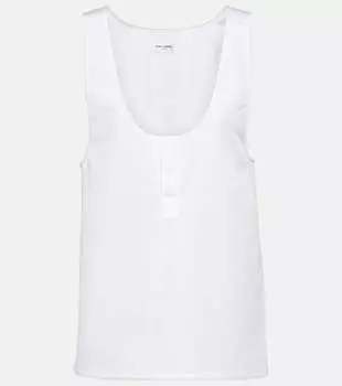 Хлопковая топ-майка из поплина Saint Laurent, Blanc
