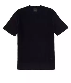 Хлопковая трикотажная футболка с короткими рукавами Armani Exchange, синий