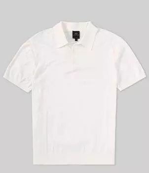 Хлопковая трикотажная рубашка-поло с короткими рукавами Armani Exchange, белый