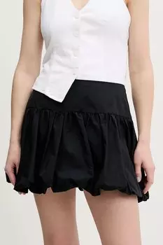 Хлопковая юбка Abercrombie & Fitch, черный