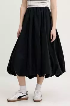 Хлопковая юбка Abercrombie & Fitch, черный