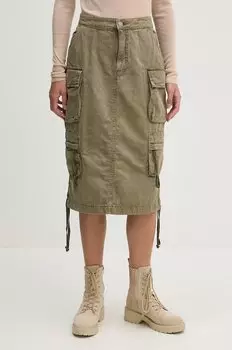 Хлопковая юбка Alpha Industries, зеленый
