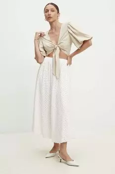 Хлопковая юбка Answear Lab, белый