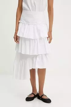Хлопковая юбка Answear.Lab, белый